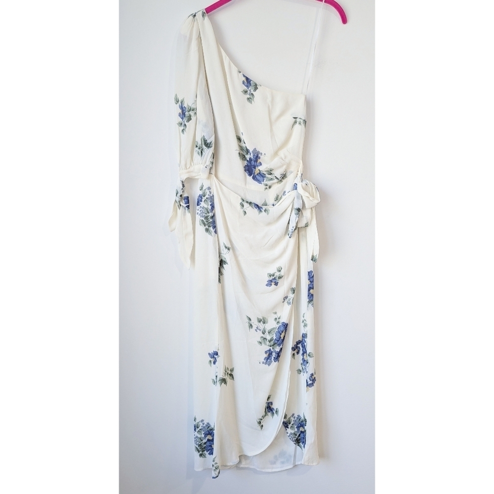 Reformation Rainey Georgette One Shoulder Midi Dress